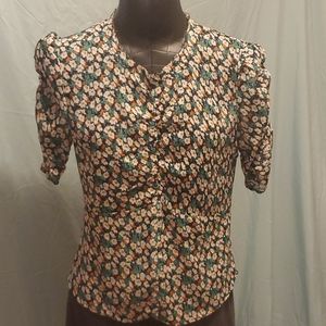 Floral Ruched Blouse